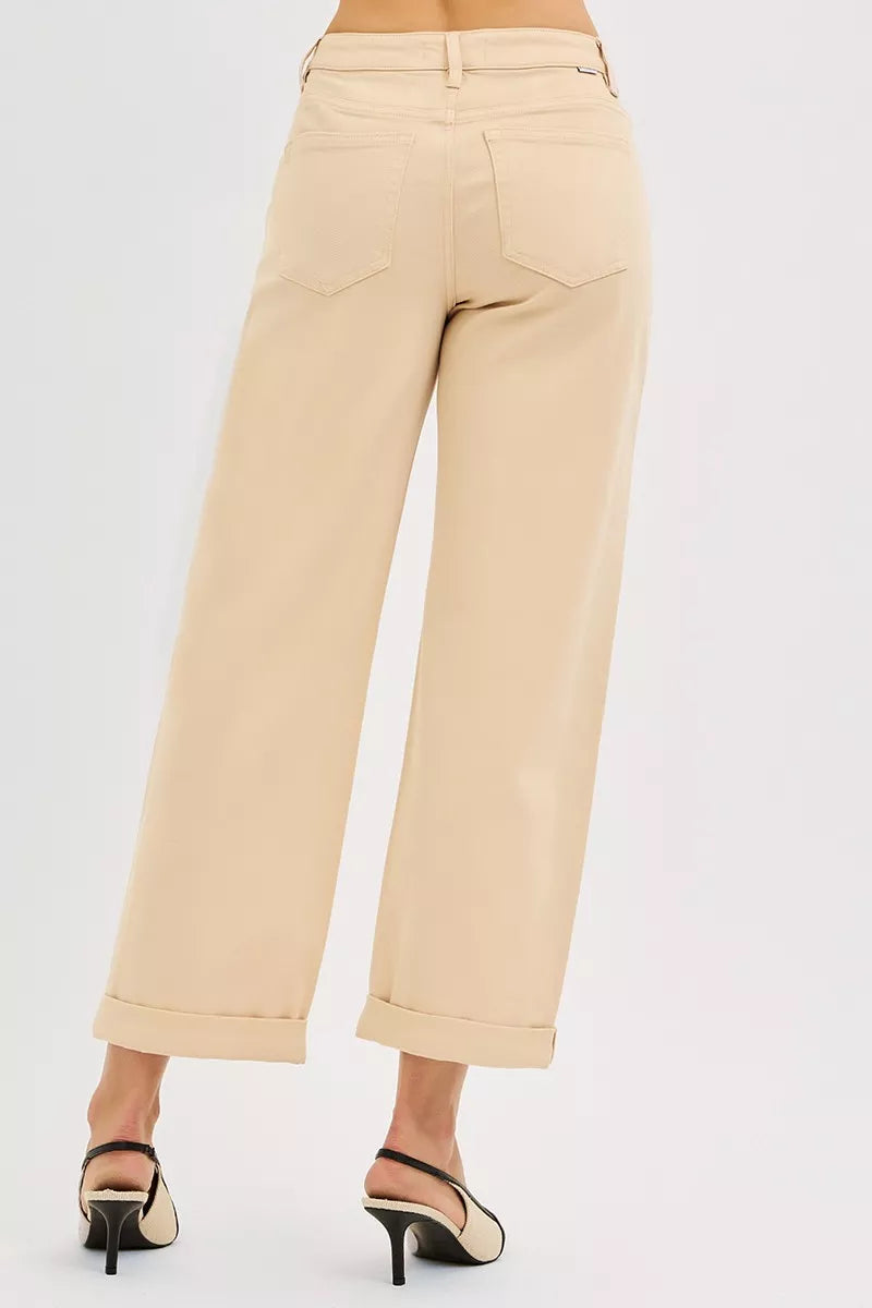 RISEN Tummy Control Mid Rise Ankle Barrel Relaxed Baggy on Simply Obsessed