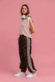 BIBI Side Lines Camouflage Track Pants on Simply Obsessed