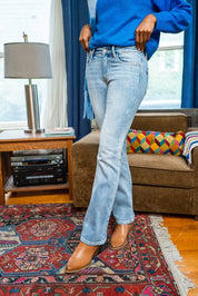 Judy Blue Mid Rise Thermal Bootcut Jeans on Simply Obsessed