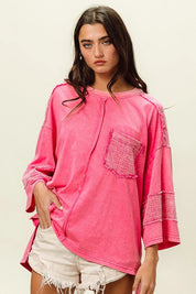 BIBI High-Low Washed Knit Shirt on Simply Obsessed