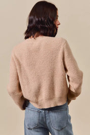 SO ME Checkered Plaid Tape Lace Up Ribbed Sweater on Simply Obsessed