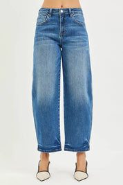 RISEN Slouchy Cropped Barrel Jeans on Simply Obsessed