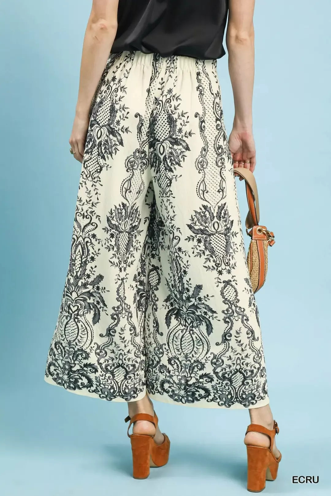 UMGEE Border Print Wide Leg Pants on Simply Obsessed