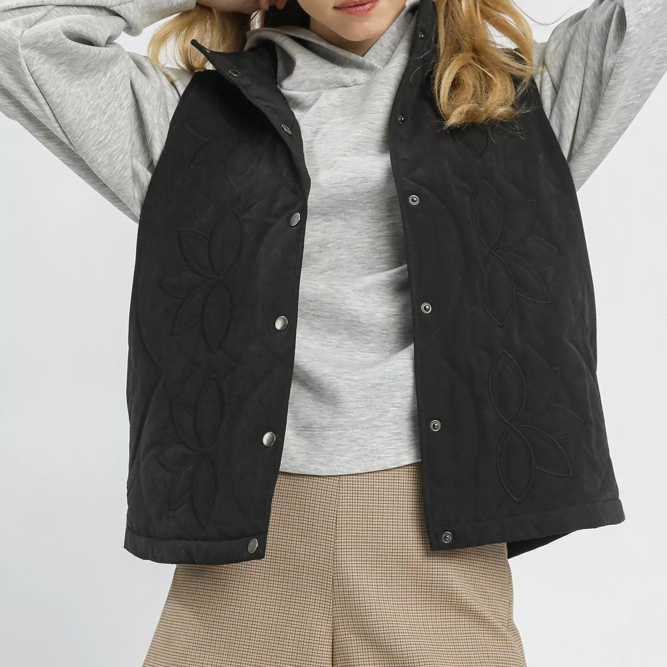 Umgee Quilted Embroidered Vest on Simply Obsessed