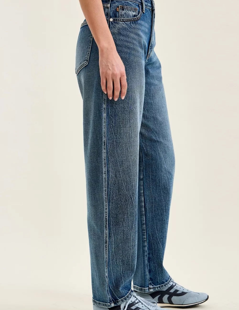 JUDY BLUE High Waist R.m. "Marlow" Arc Dk Time Weathered Indigo Jeans on Simply Obsessed