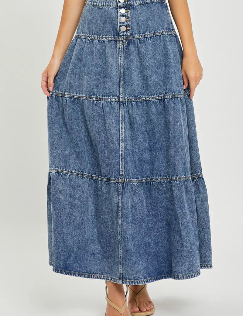 RISEN High Rise Ruffle Long Skirts on Simply Obsessed