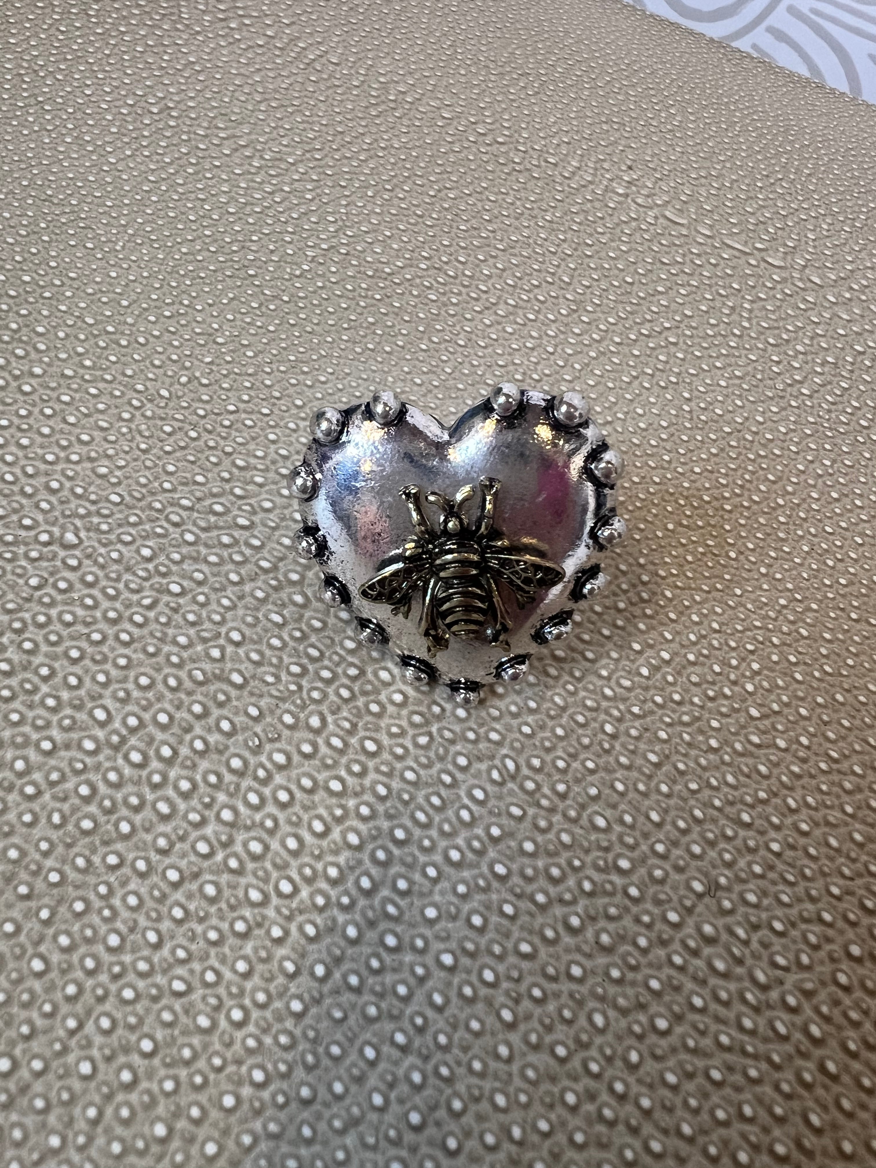 JEWELRY SALE Silver w/ Gold Bee Stretchy Ring on Simply Obsessed