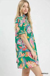 UMGEE Jacquard Paisley Print Puff Sleeve Tunic Dress **DEBUT SALE** on Simply Obsessed