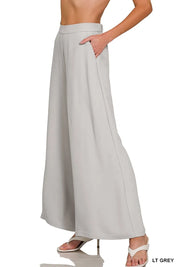 Zenana Relaxed Fit Elastic Waisted Wide Leg Pants on Simply Obsessed