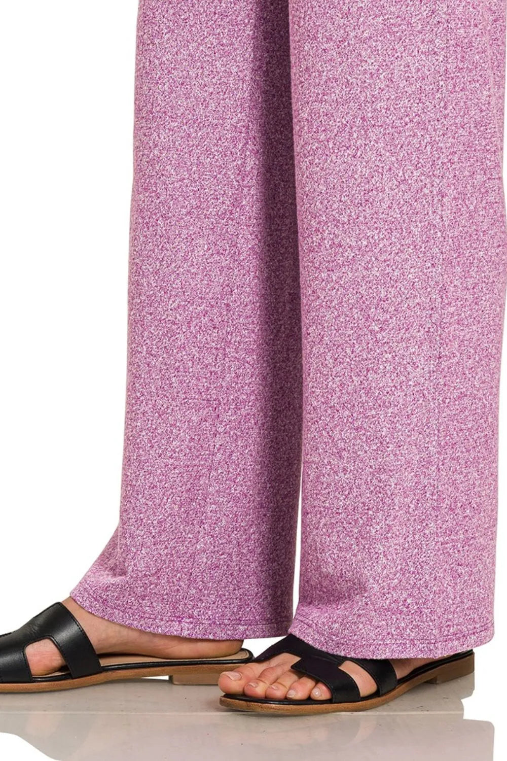 Zenana Soft Melange Short Sleeve Tee & Long Pants Set on Simply Obsessed