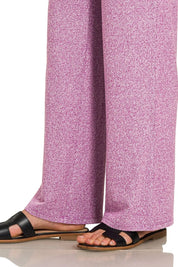 Zenana Soft Melange Short Sleeve Tee & Long Pants Set on Simply Obsessed