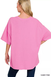 ZENANA Cotton Short Sleeve Oversized Tunic Tee on Simply Obsessed