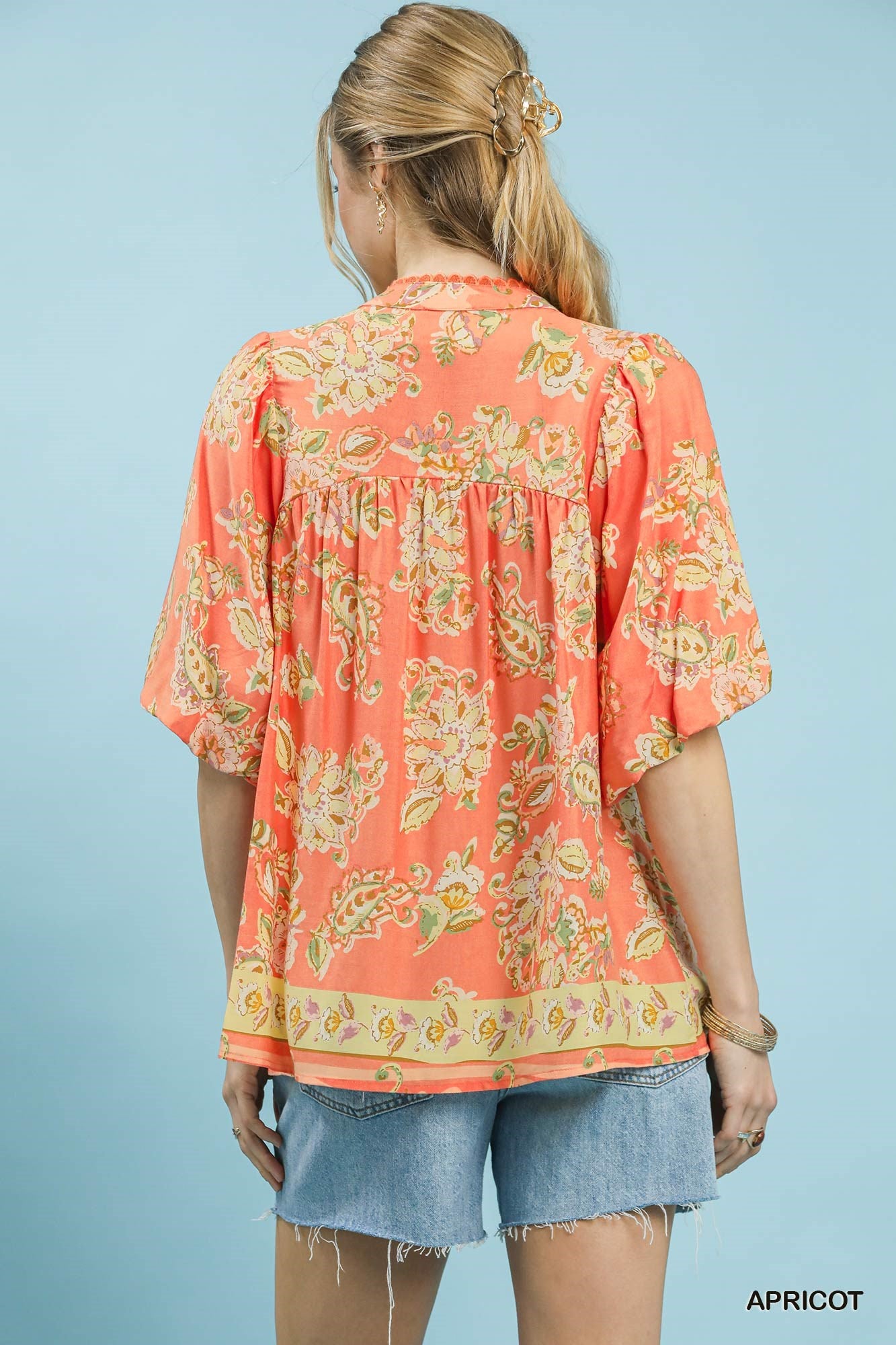 UMGEE Apricot Floral Boho Blouse **DEBUT SALE** on Simply Obsessed