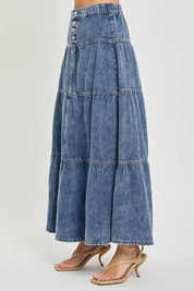 RISEN High Rise Ruffle Long Skirts on Simply Obsessed