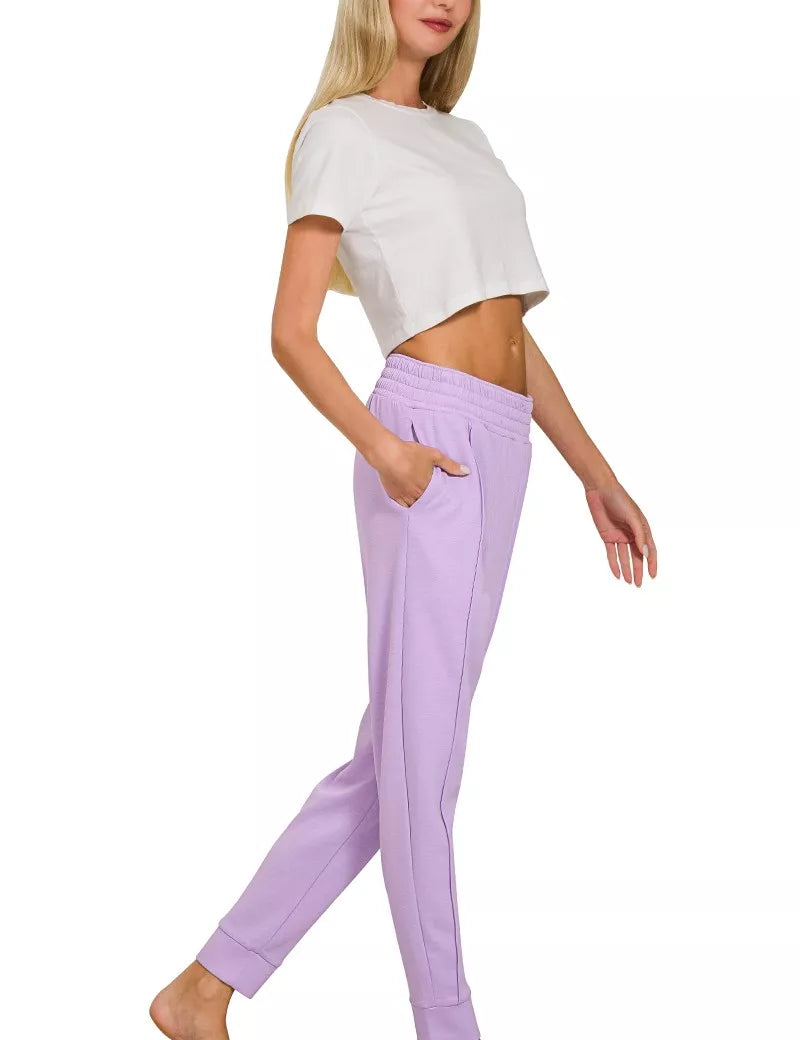 ZENANA Scuba Mock Neck Sweatshirt and Joggers Set on Simply Obsessed