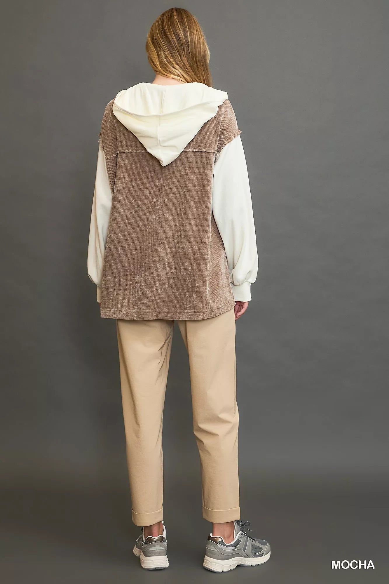 UMGEE Contrast Hooded Chenille Jacket on Simply Obsessed