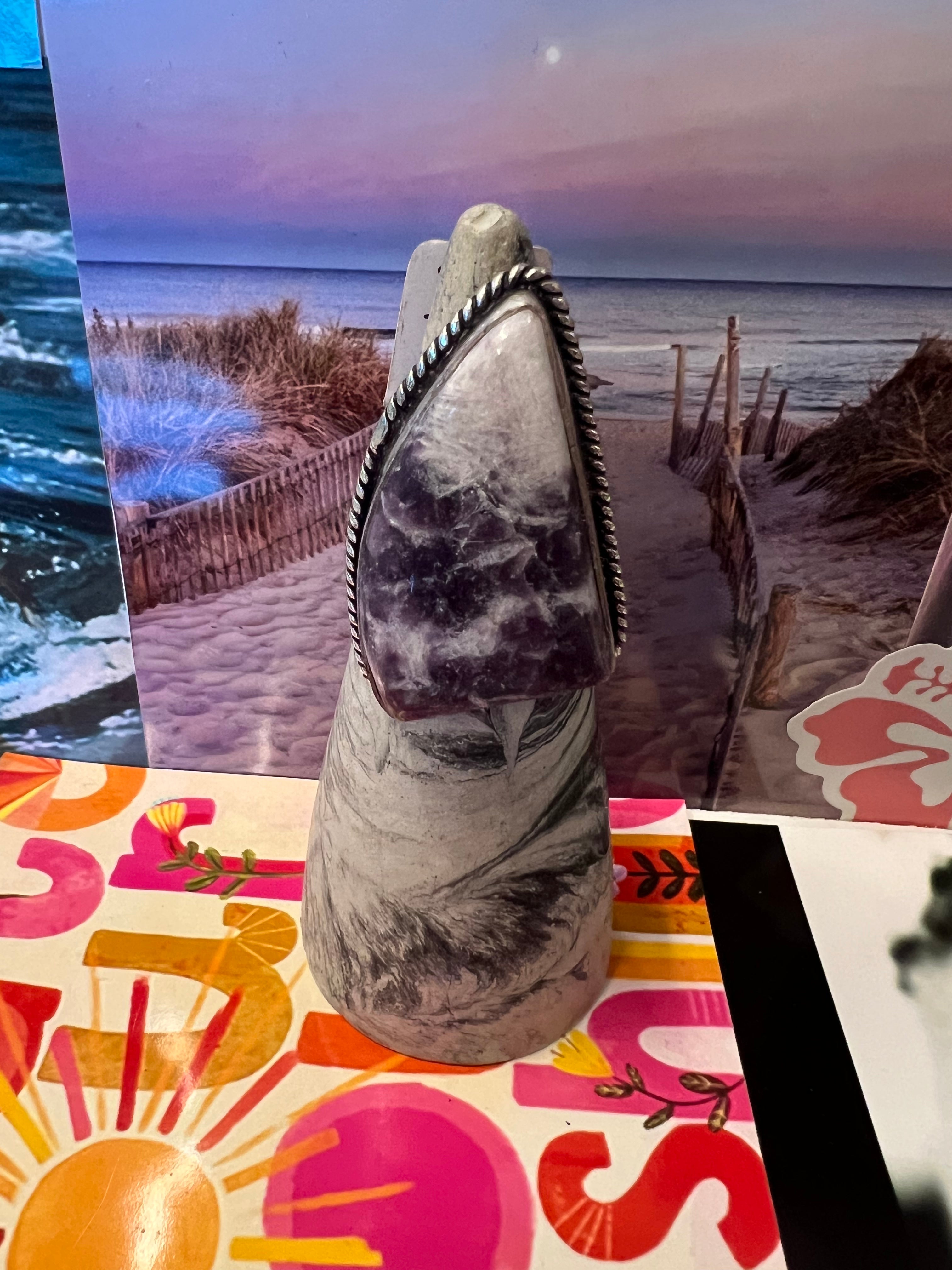 One of a Kind Size 6.5 Lepidolite Ring on Simply Obsessed