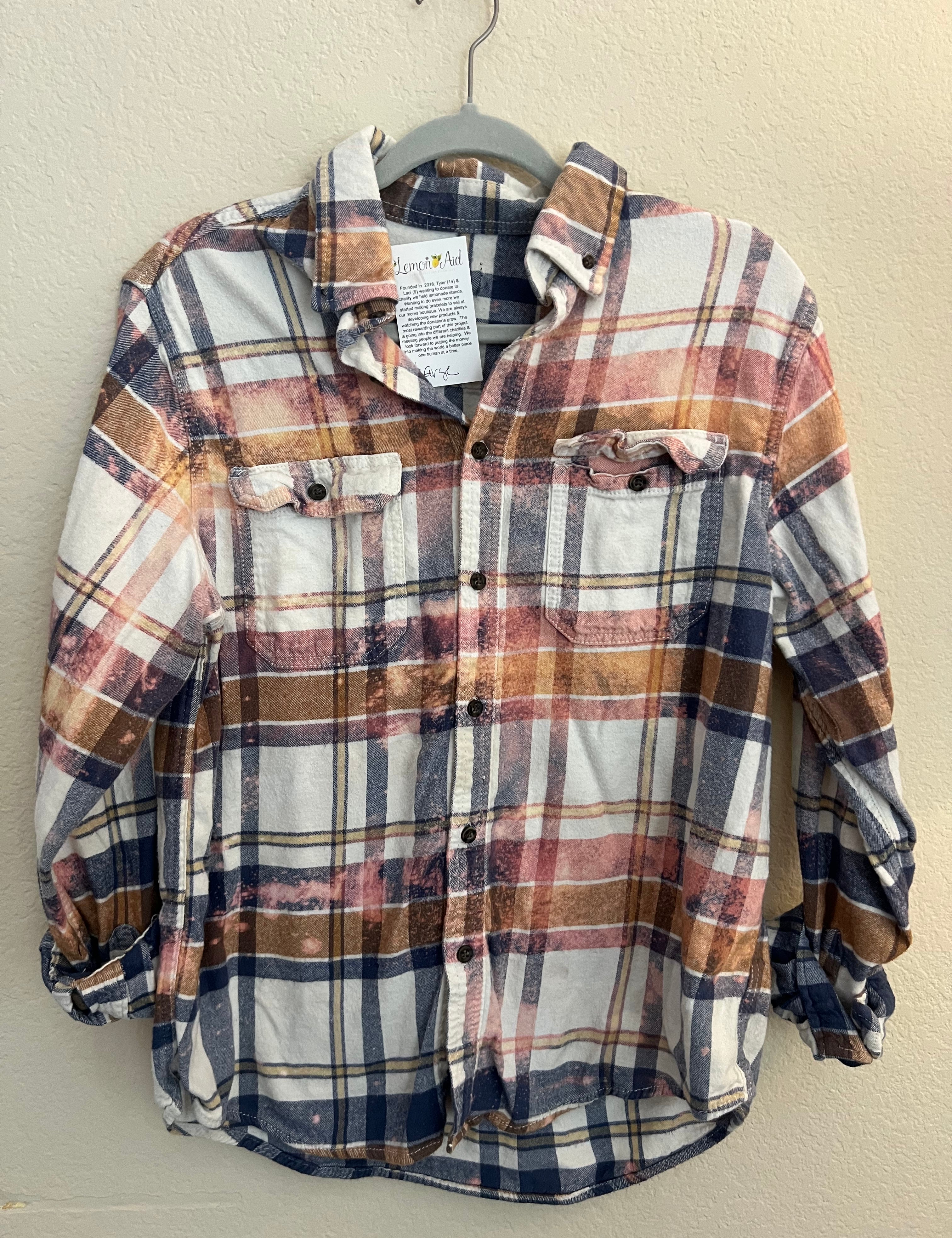 Malibu Hippie #207 LARGE Bleached Sunset Flannel on Simply Obsessed