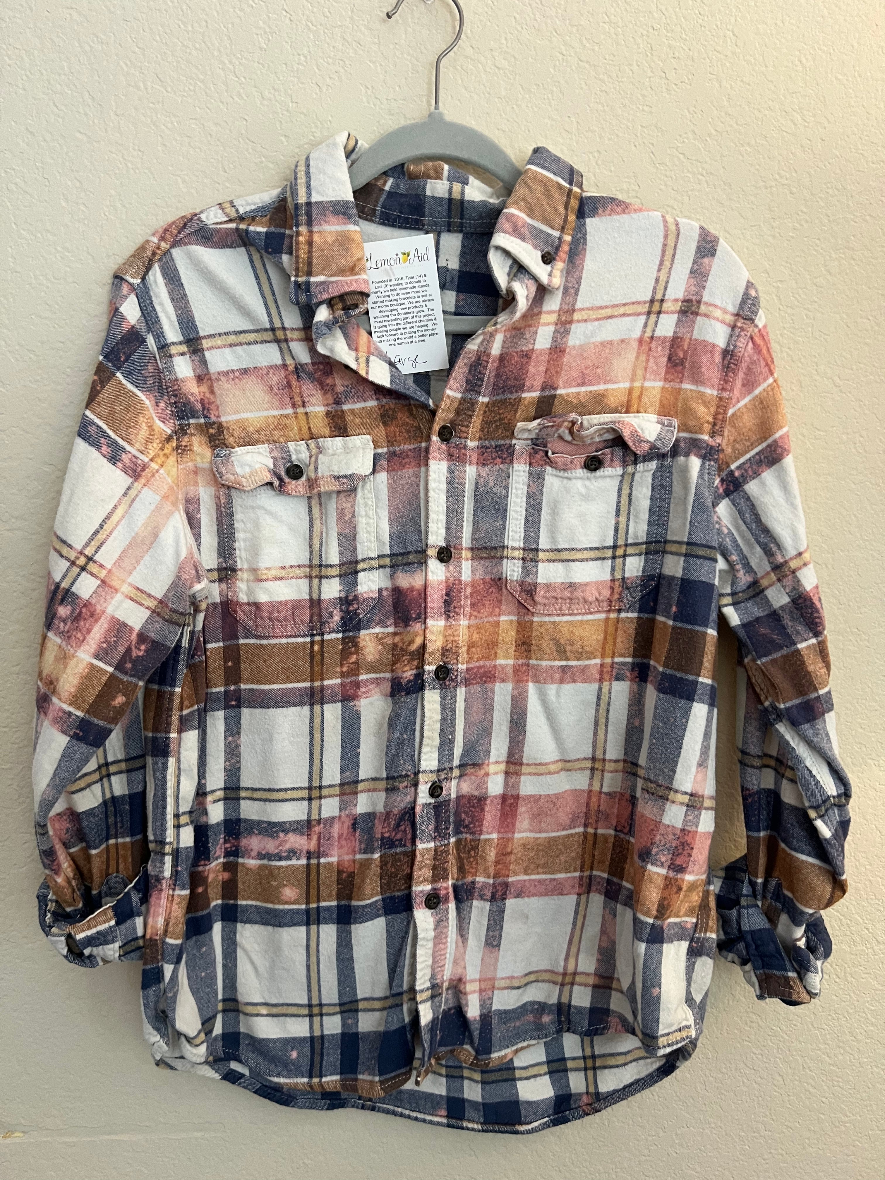 Malibu Hippie #207 LARGE Bleached Sunset Flannel on Simply Obsessed