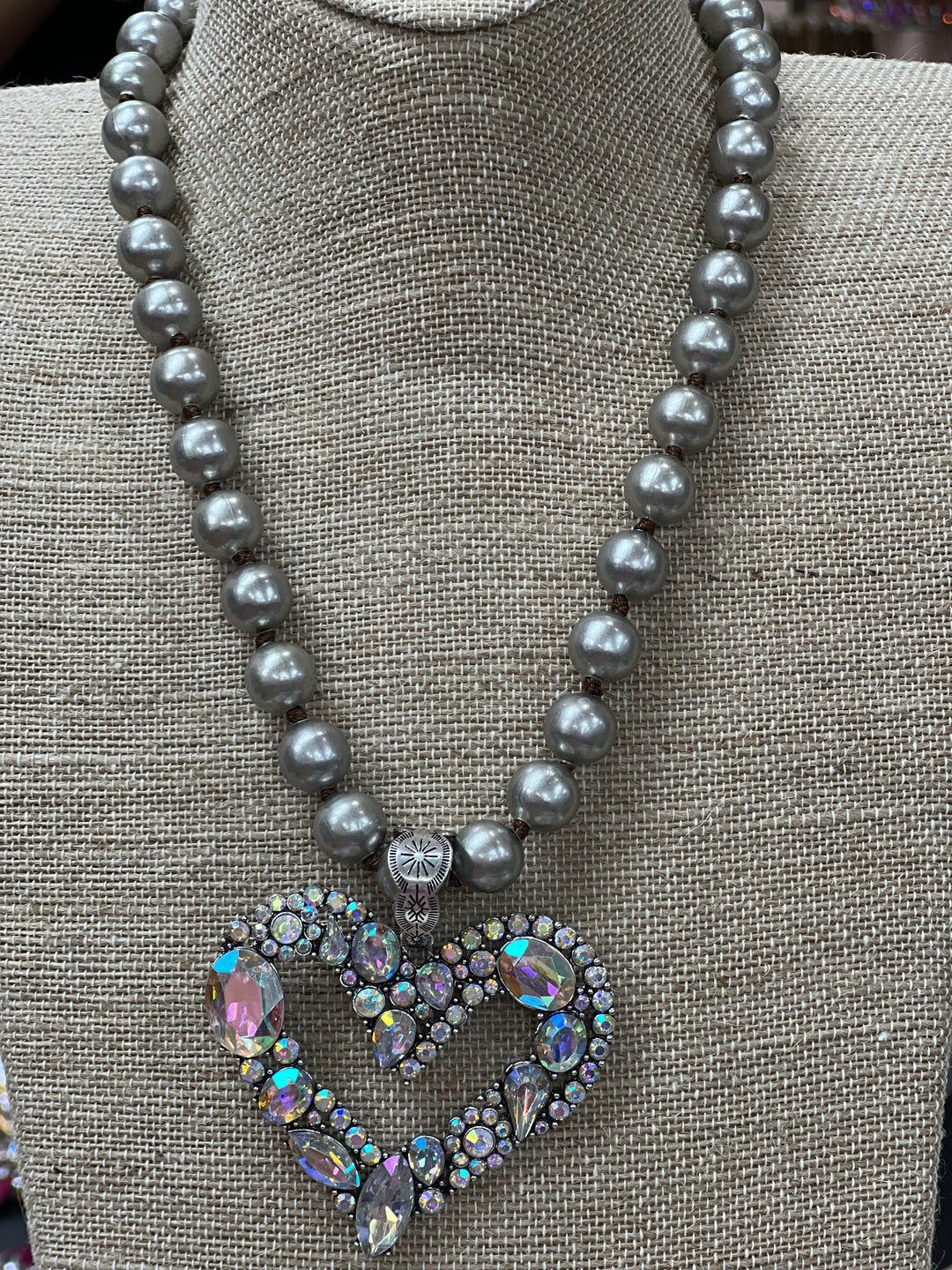 ATG AB Heart Navajo Pearl Necklace on Simply Obsessed