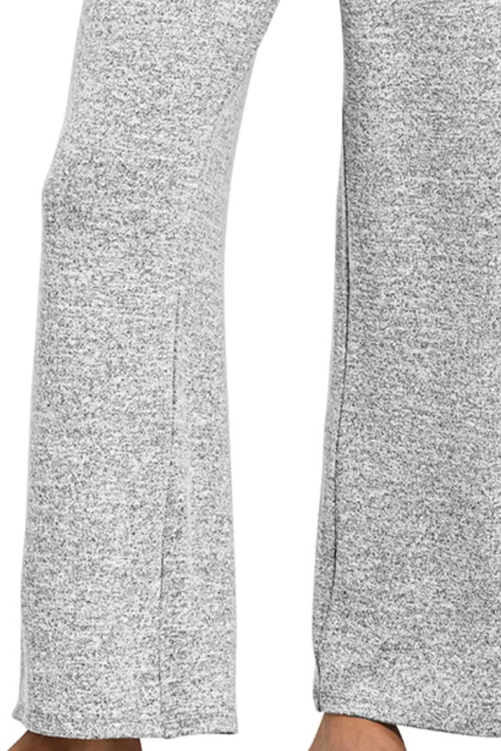 ZENANA Soft Melange Hacci Elastic Waistband Lounge Pants on Simply Obsessed