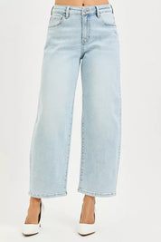 RISEN High Rise Crop Barrel Jeans on Simply Obsessed