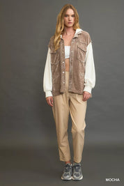 UMGEE Contrast Hooded Chenille Jacket on Simply Obsessed