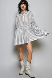 POL Striped Relaxed Fit Shirt Dress on Simply Obsessed