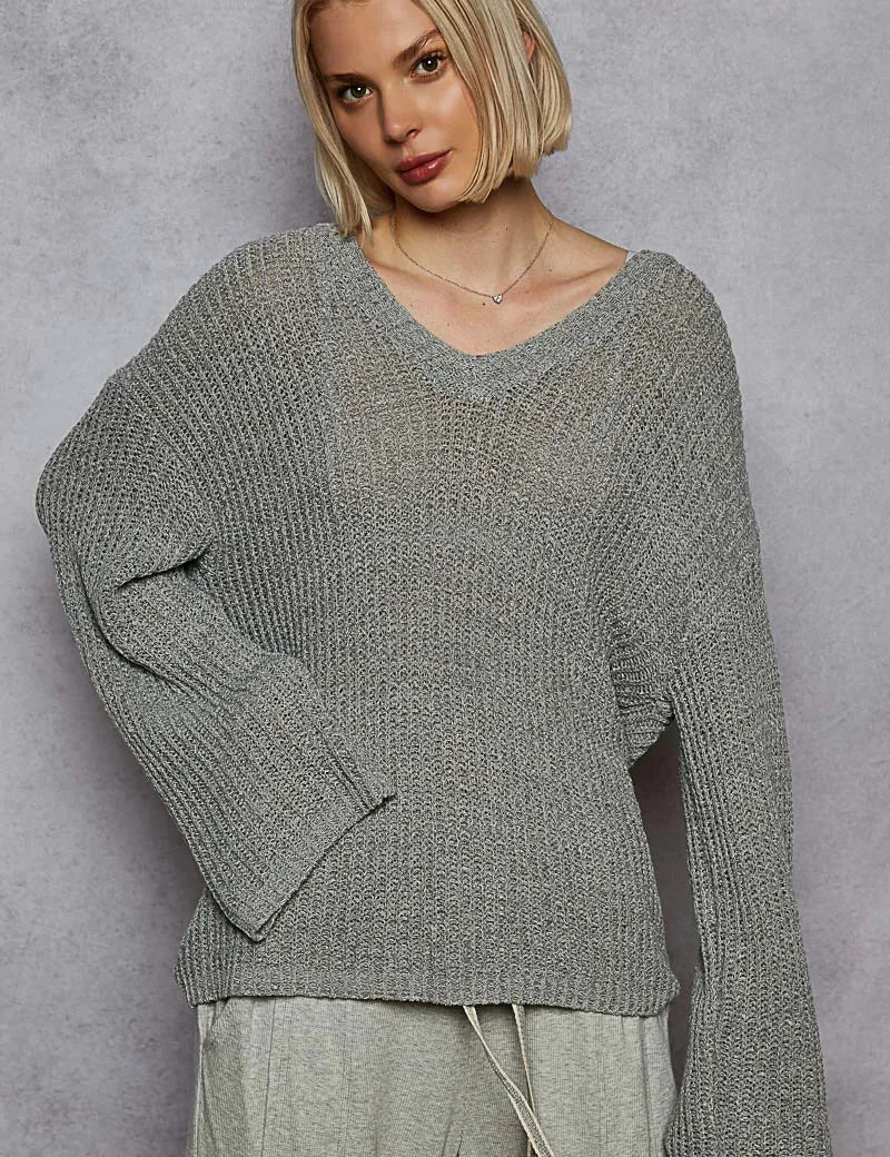 POL Oversized V-Neck Knit Top *PINK FRIDAY* on Simply Obsessed