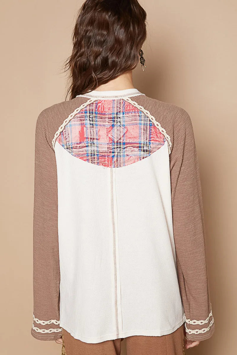 POL Plaid Number 06 Raglan Sleeve T-Shirt on Simply Obsessed