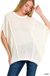 Zenana Drop Shoulder Short Sleeve Knit Top on Simply Obsessed
