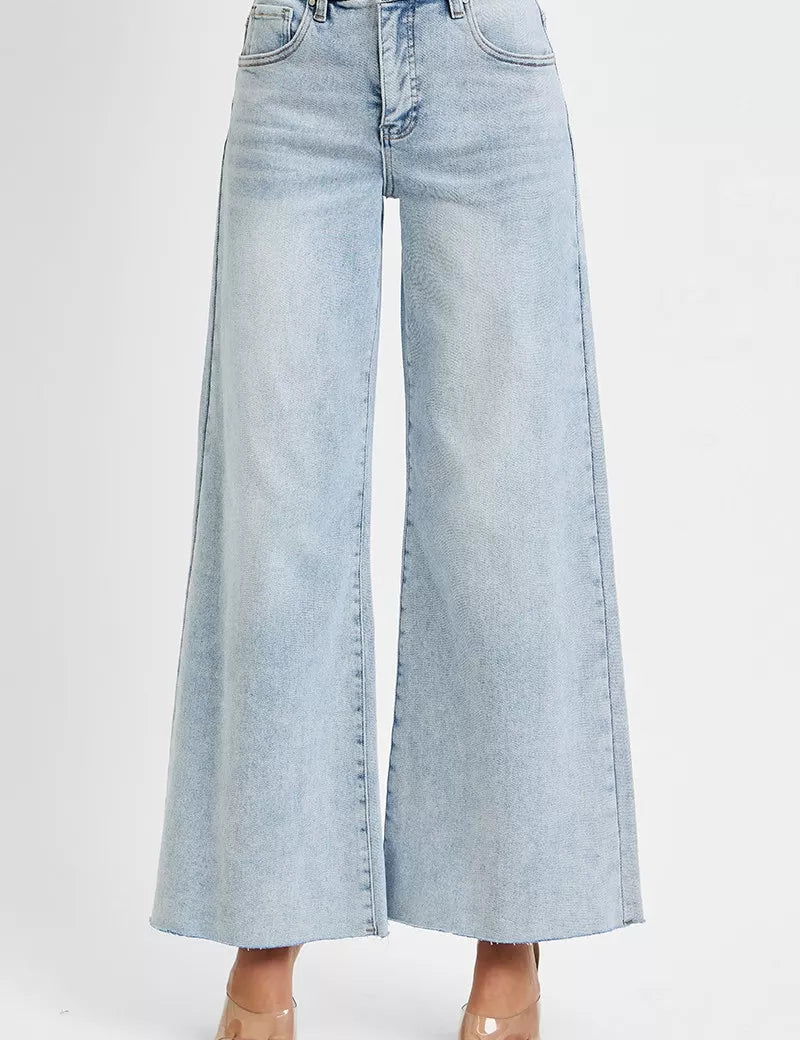 RISEN Full Size High Rise Ankle Wide Palazzo Jeans Plus Size on Simply Obsessed