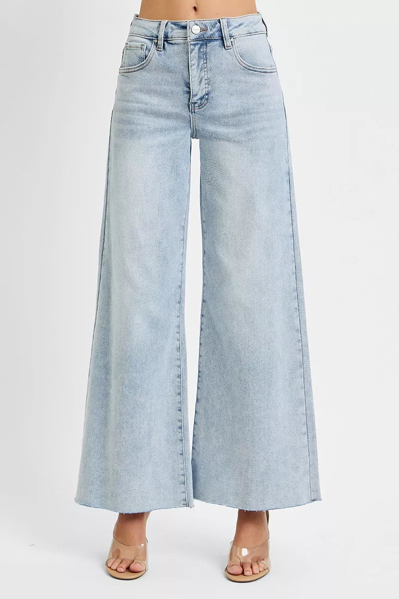 RISEN Full Size High Rise Ankle Wide Palazzo Jeans Plus Size on Simply Obsessed