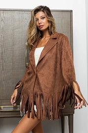 BiBi Single Blazer with Fringed Hem on Simply Obsessed