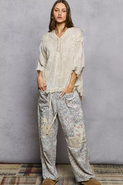 POL Floral Embroidered Top with Trim Edge on Simply Obsessed