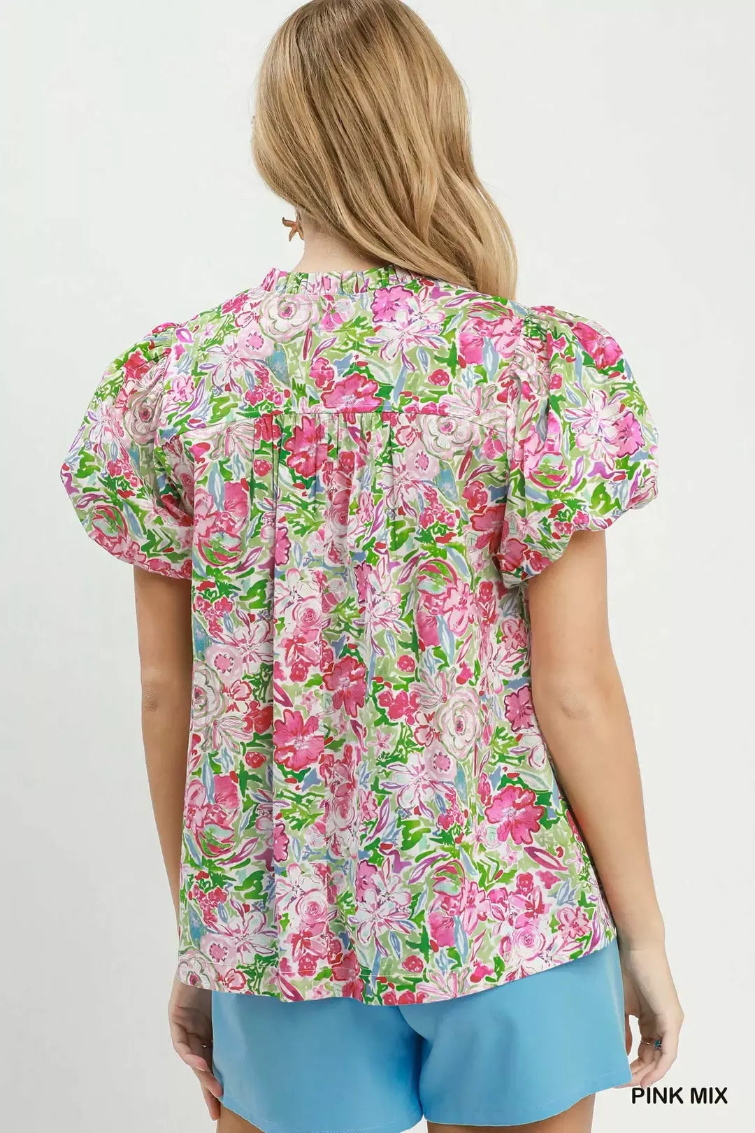 UMGEE Floral Puff Sleeve Blouse on Simply Obsessed