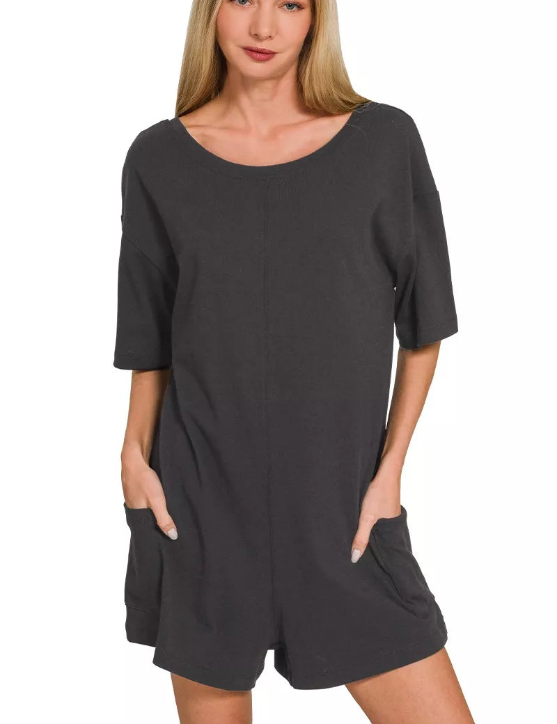 ZENANA V or Scoop Neck Reversible 2-Way Romper on Simply Obsessed