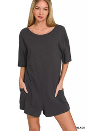 ZENANA V or Scoop Neck Reversible 2-Way Romper on Simply Obsessed