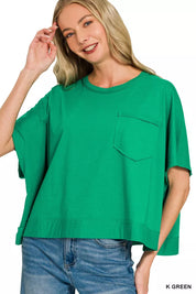 ZENANA Exposed Seam Boxy Top on Simply Obsessed