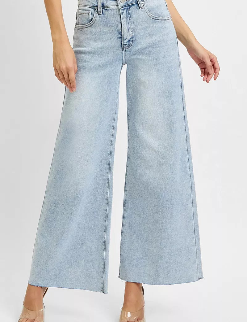RISEN Full Size High Rise Ankle Wide Palazzo Jeans Plus Size on Simply Obsessed
