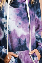 BIBI Brushed Tie Dye Overlapped Turtle Neck Sweatshirt on Simply Obsessed