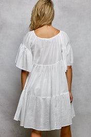 POL Tied Tassel Embroidery Half Flared Sleeve Mini Dress **DEBUT SALE** on Simply Obsessed