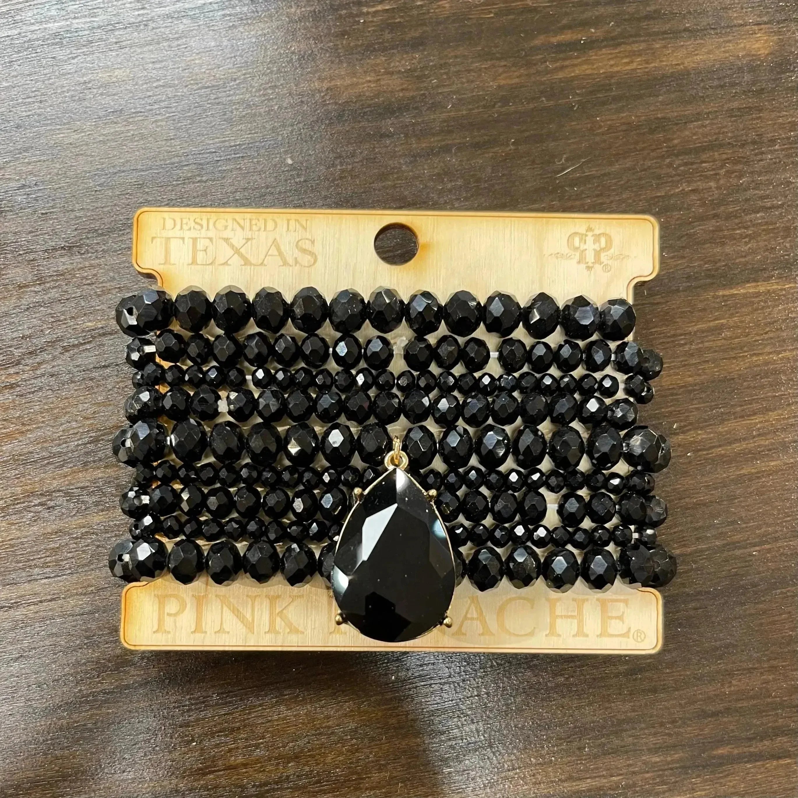 9-Layer Black Bracelet Stack on Simply Obsessed