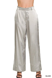 Zenana Wide-Leg Satin Pants on Simply Obsessed