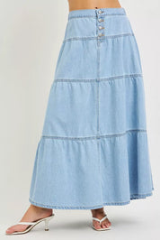RISEN High Rise Ruffle Long Skirts on Simply Obsessed