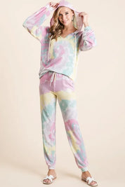BiBi Tie Dye French Terry Casual Pants on Simply Obsessed