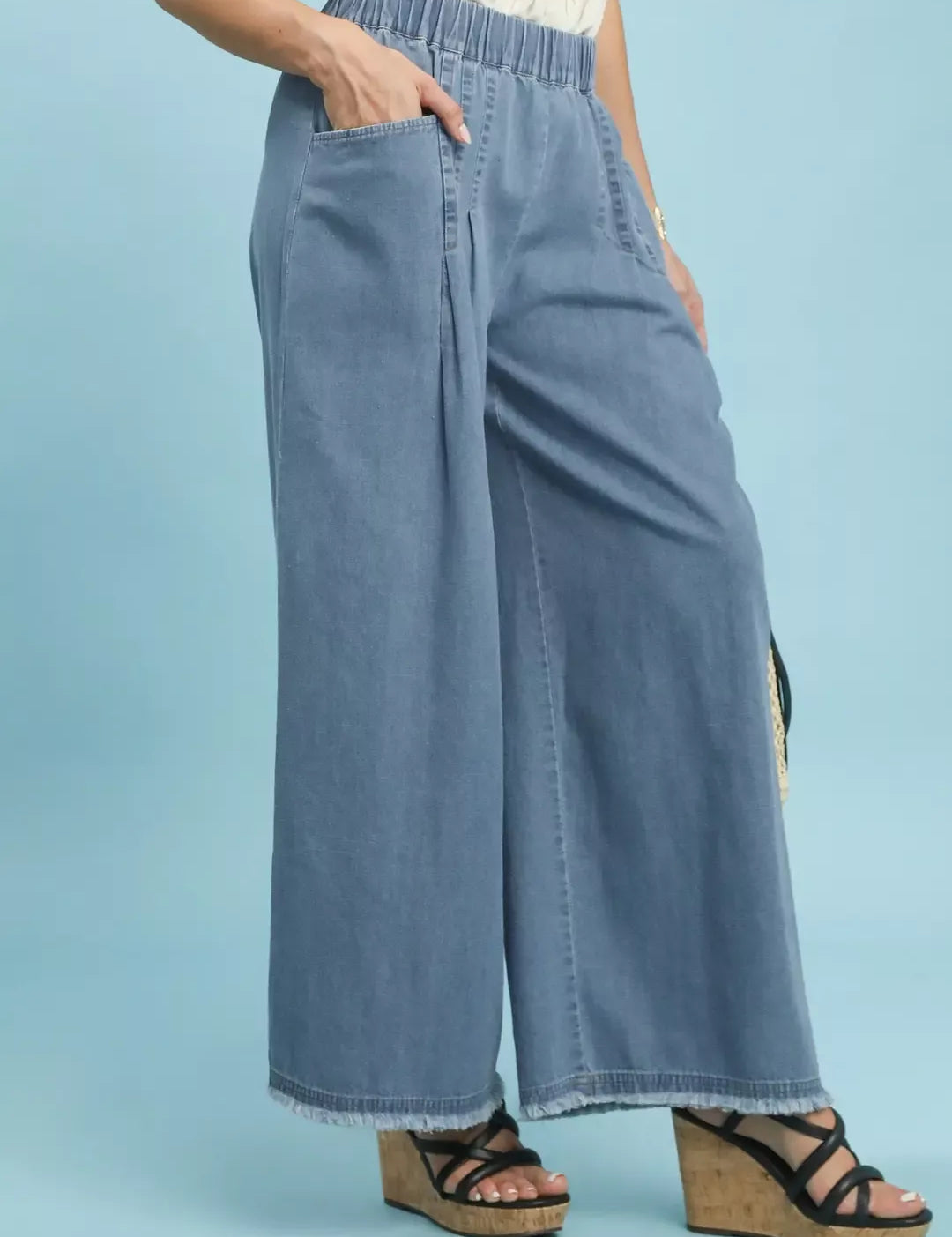UMGEE Stone Washed Wide Leg Pants on Simply Obsessed