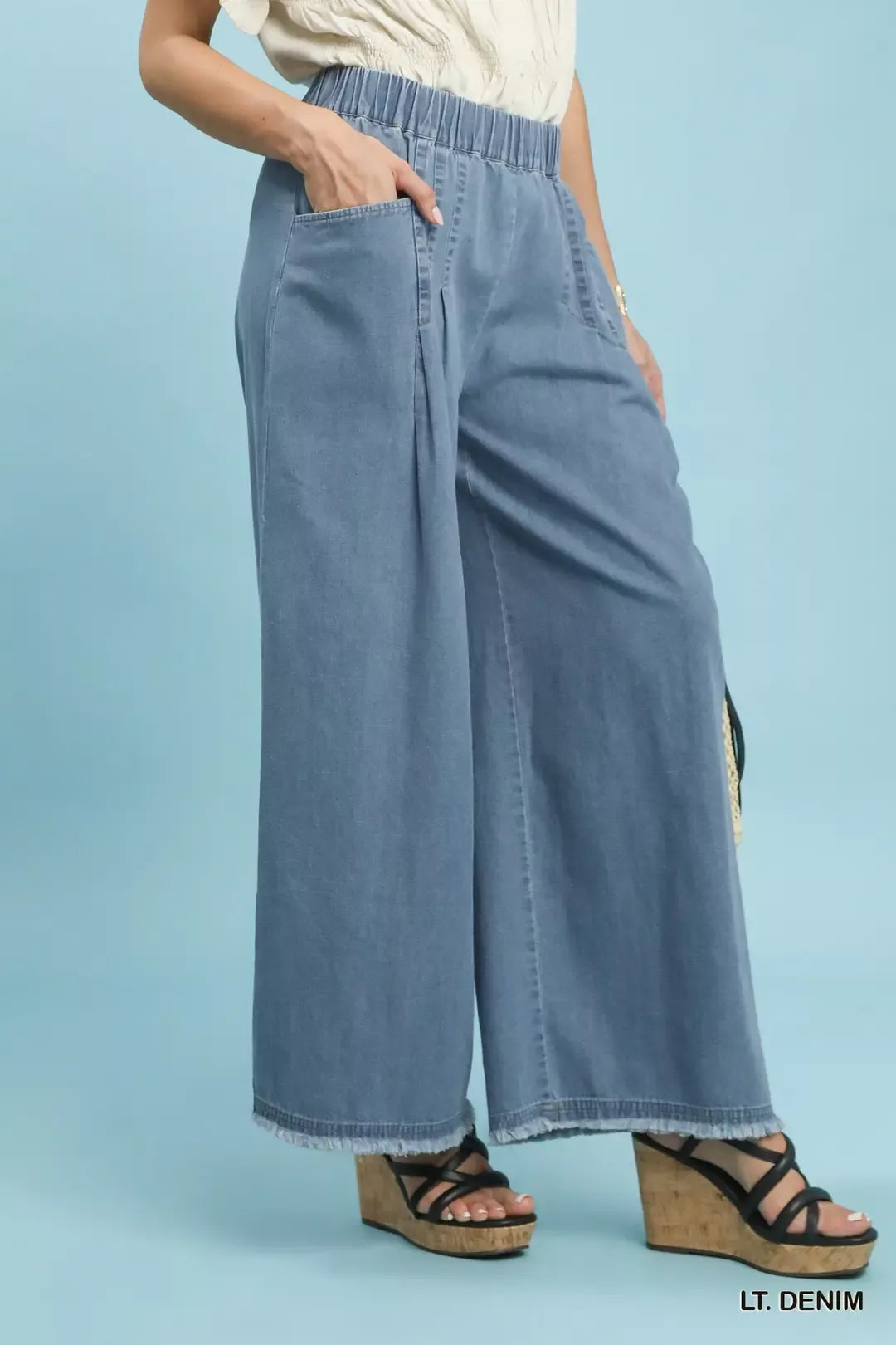 UMGEE Stone Washed Wide Leg Pants on Simply Obsessed
