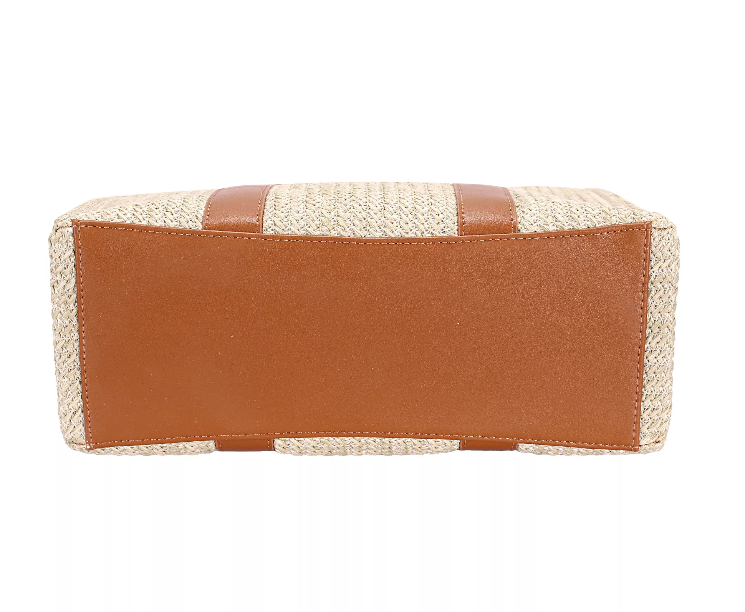 DAVID JONES Square Woven Tote Handbag on Simply Obsessed