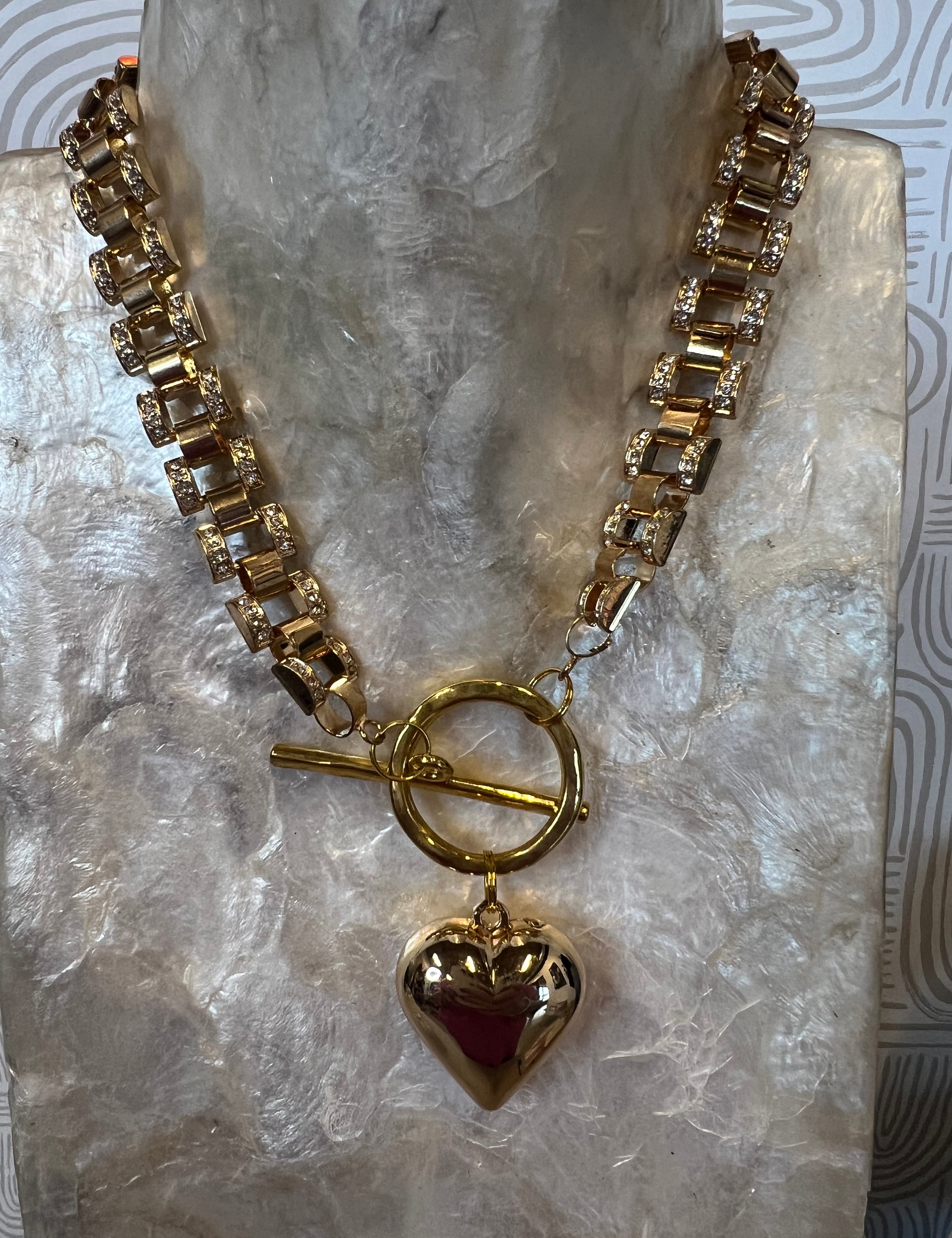 JEWELRY SALE Bling Chain Heart Necklace on Simply Obsessed